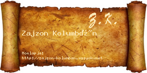 Zajzon Kolumbán névjegykártya